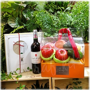 M22 中秋水果籃果盒Hamper  台灣茶織山光 法國紅酒  M22 中秋水果籃果盒Hamper  台灣茶織山光 法國紅酒